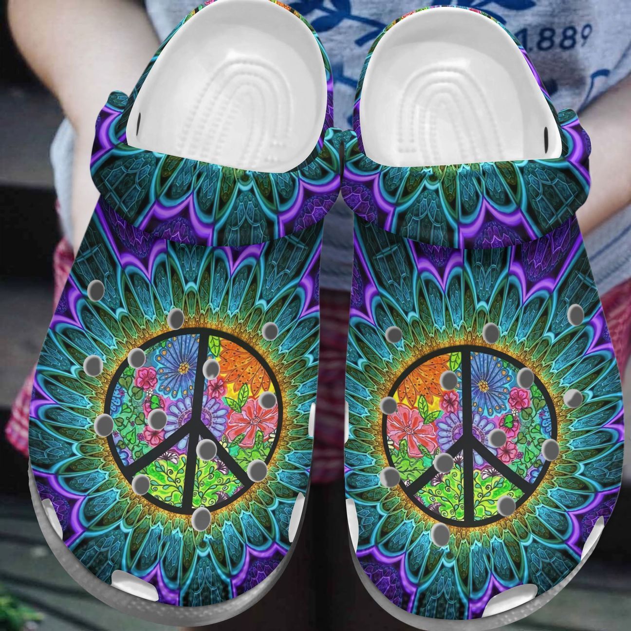 Hippie Personalized Clog, Custom Name, Text, Color, Number Fashion Style For Women, Men, Kid, Print 3D Happy Hippie Life