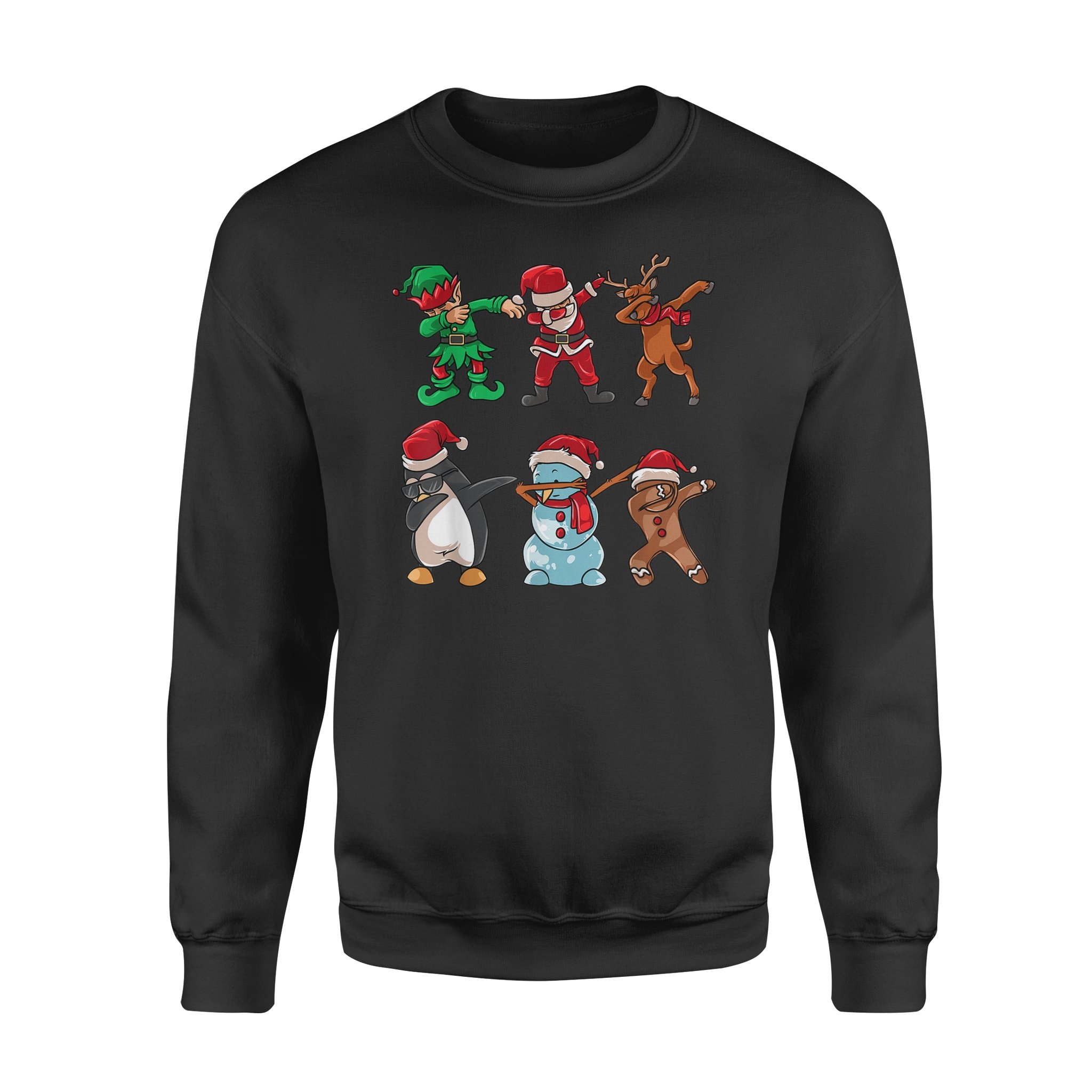 Dabbing Santa Christmas Crew Snowman Penguin – Standard Crew Neck Sweatshirt