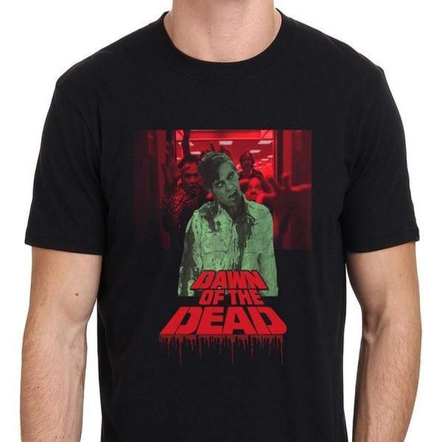 Fashion Pattern Cotton Men’s Dawn of The Dead Vintage Zombie Horror Movie Poster T-shirt