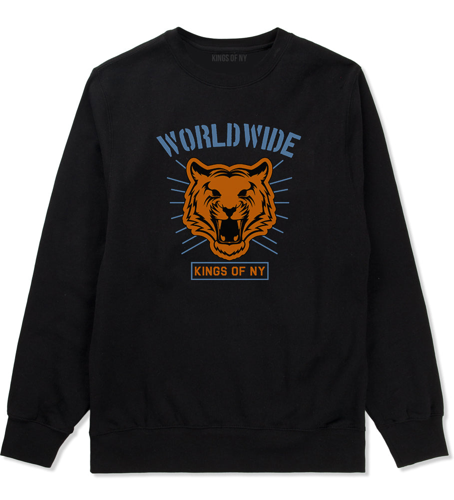 Worldwide Tiger Face Mens Crewneck Sweatshirt