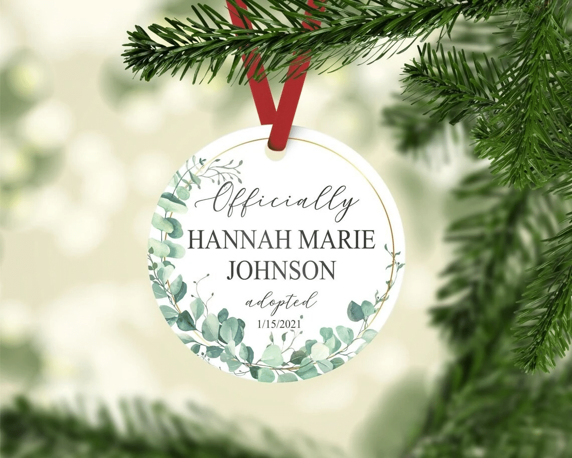 [Personalized Name & Number] Adoption Keepsake, Adoption Ornament, Gotcha Day Ornament, Christmas Tree Decoration, Christmas Home Decor 4