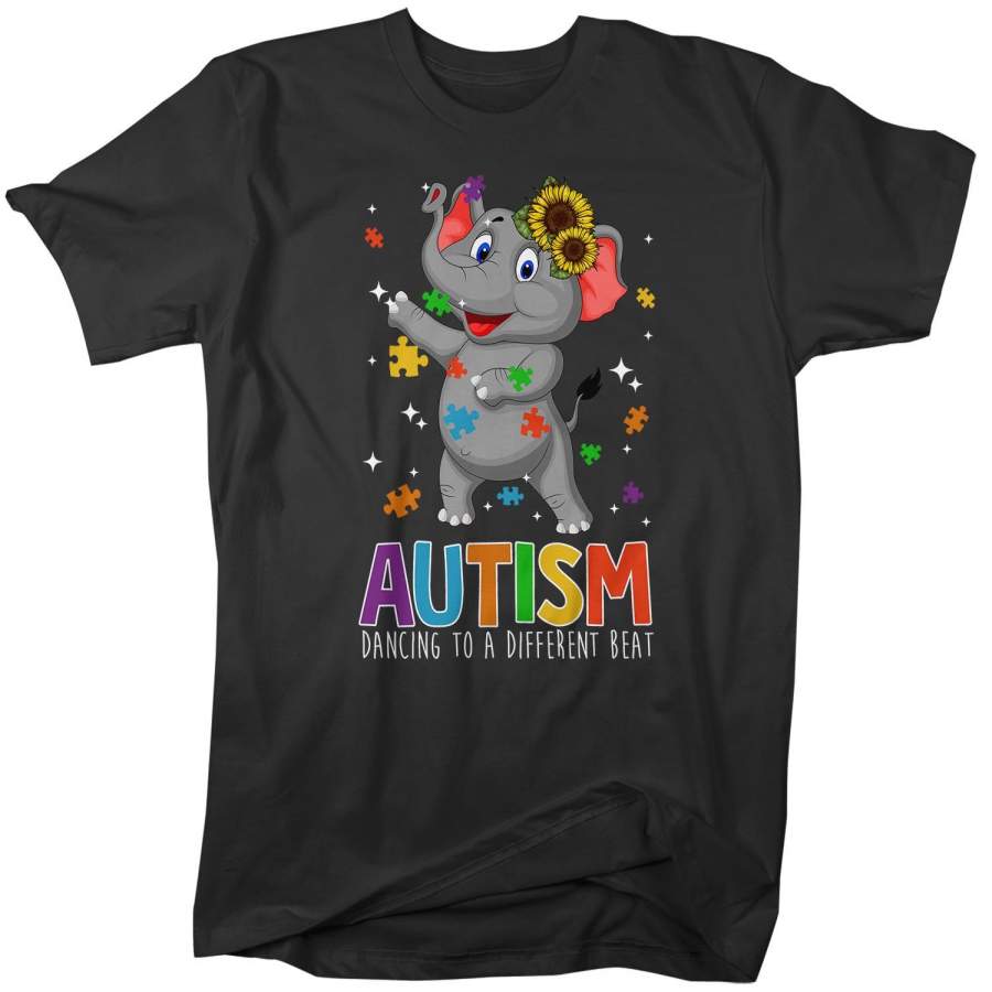 Men’s Autism Elephant T Shirt Dancing To Different Beat Autism Shirt Cute Autism T Shirt Autism Awareness Shirt