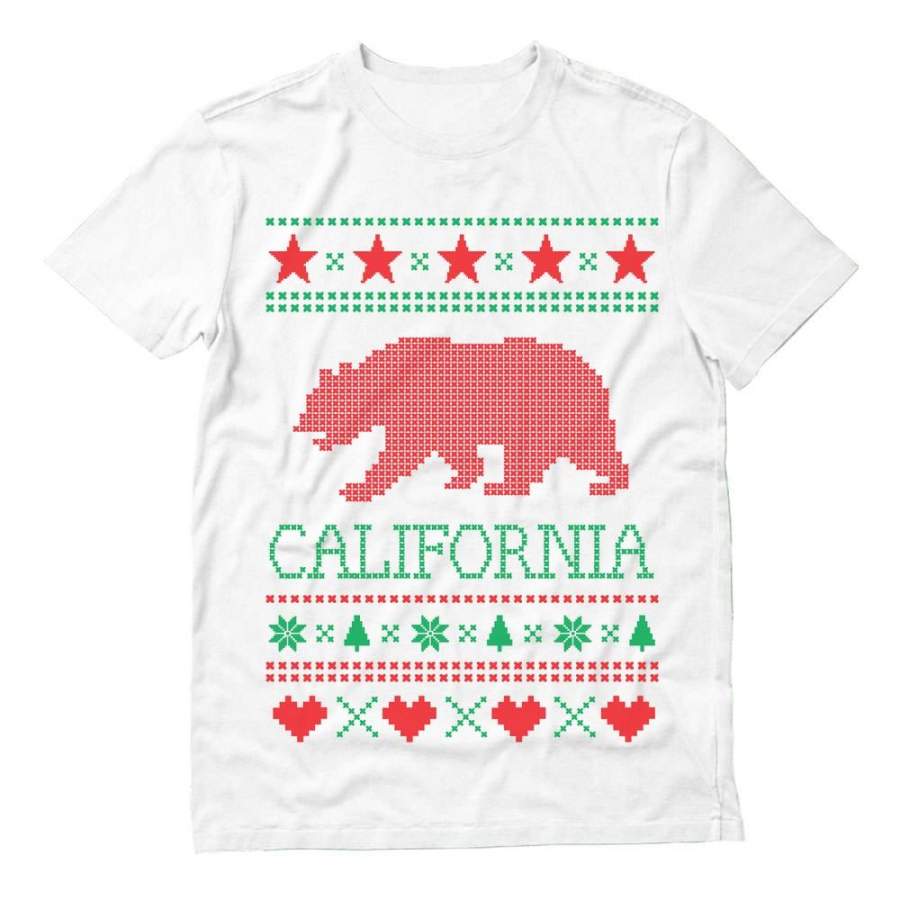 California Republic Bear Ugly Christmas Sweater T-Shirt