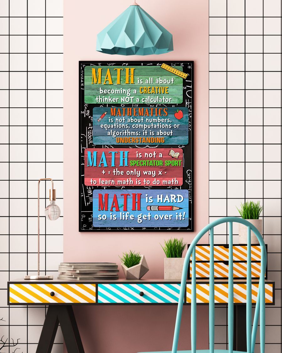 Math Is All About Portrait Poster & Canvas Gift For Math Lovers Gift For Teacher Student Decor Home Decor Wall Art Visual Art