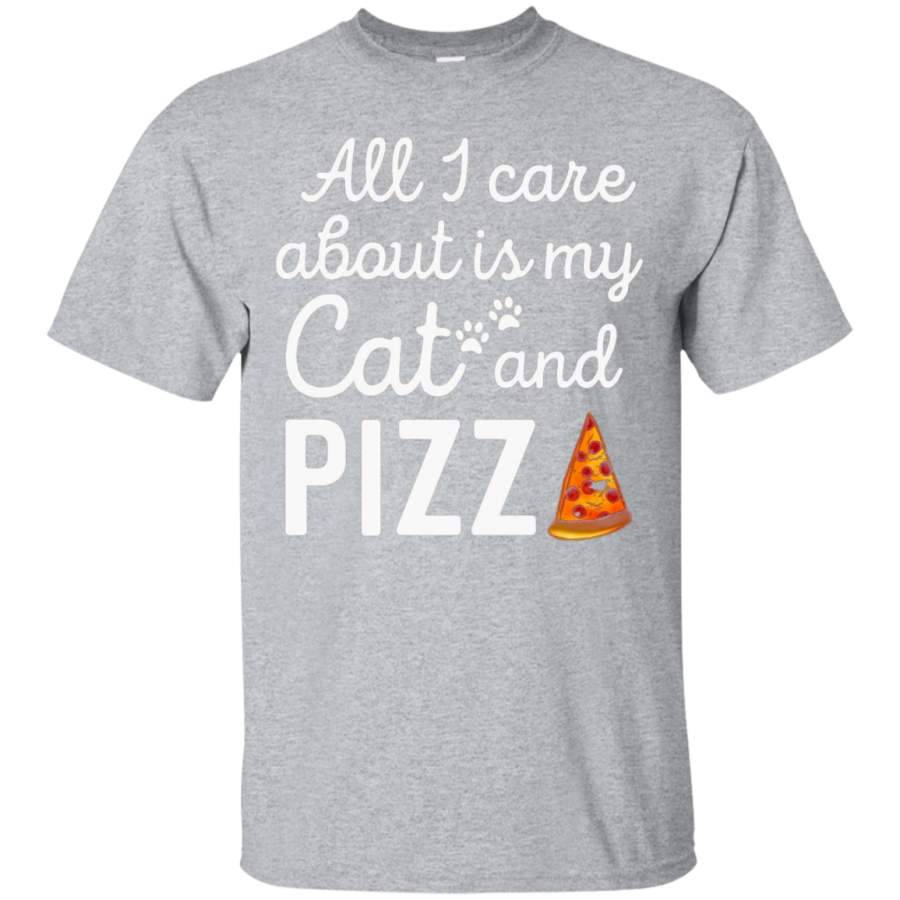 AGR Best Seller All I Care About Is My Cat And Pizza T Shirt