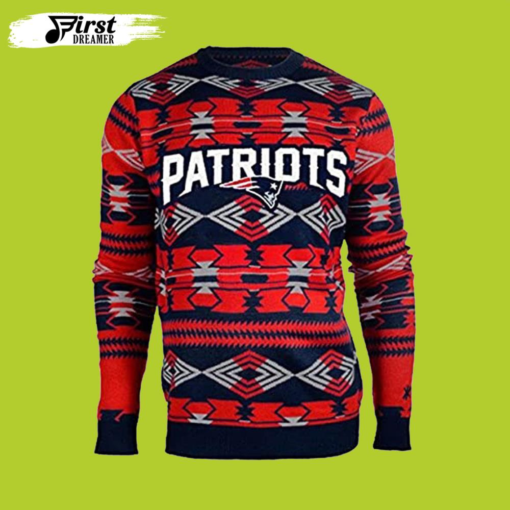 Merry Patriots New England Patriots Gift For Fan Ugly Wool Sweater Christmas