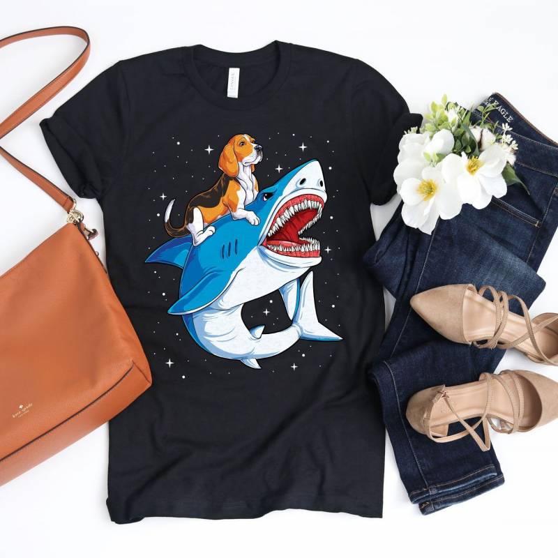 Crushtee Beagle Riding Shark Shirt Beagle Gifts Beagles Tee Beagle Dog Lover Shark Gift Mans Bestfriend Jawsome Tee Tank Top Hoodie Long Sleeve Hoodie