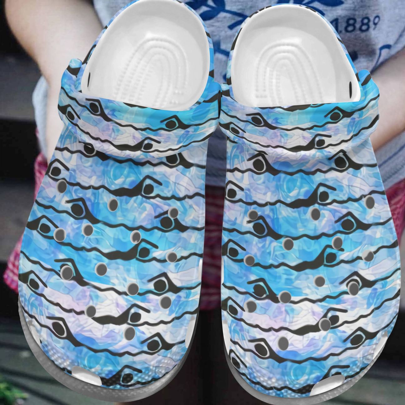 Swimming Personalized Clog, Custom Name, Text, Color, Number Fashion Style For Women, Men, Kid, Print 3D Swimming Pattern