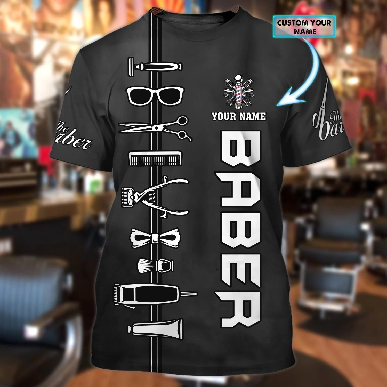 Customized  3D Sublimation Barber Shirts, Barber Gift For Her, Unisex 3D Barber Shirt, Cool Barber Gifts