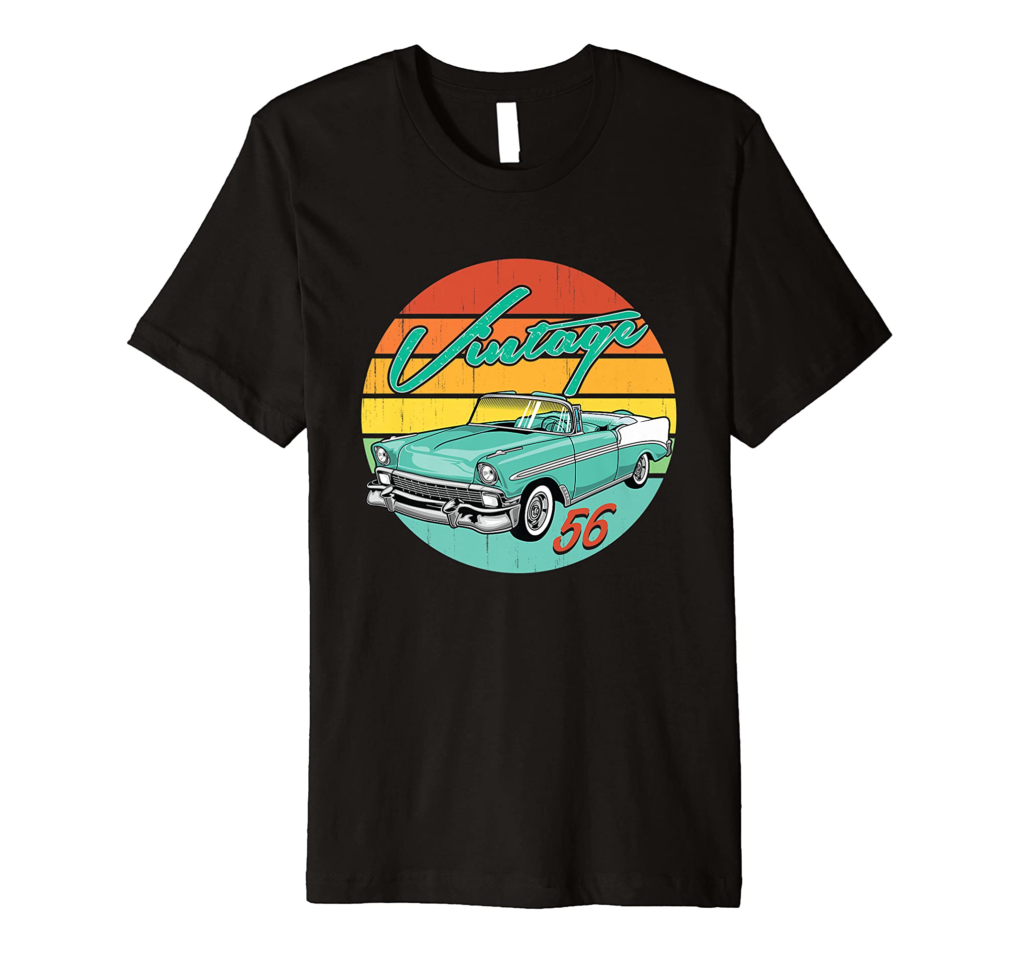 Mens 56 1956 Vintage Classic Antique Car Gift Father Day Birthday Premium T-Shirt