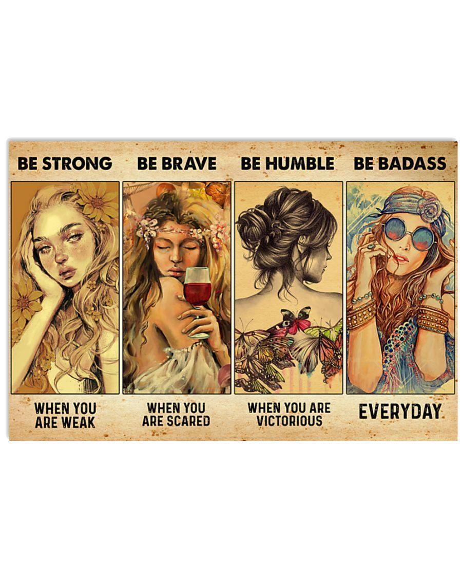 Beautiful Girls Be Strong When Weak Be Brave When Scared – Best Idea Gift , Gift For Home Decor, Gift For Family – Horizontal Canvas Matte Canvas Wall Art