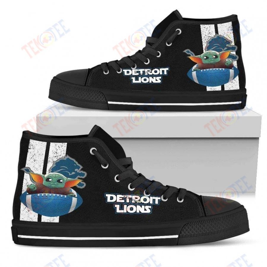 Mens Womens Detroit Lions High Top Canvas Shoes Nice And Comfortable TMT798