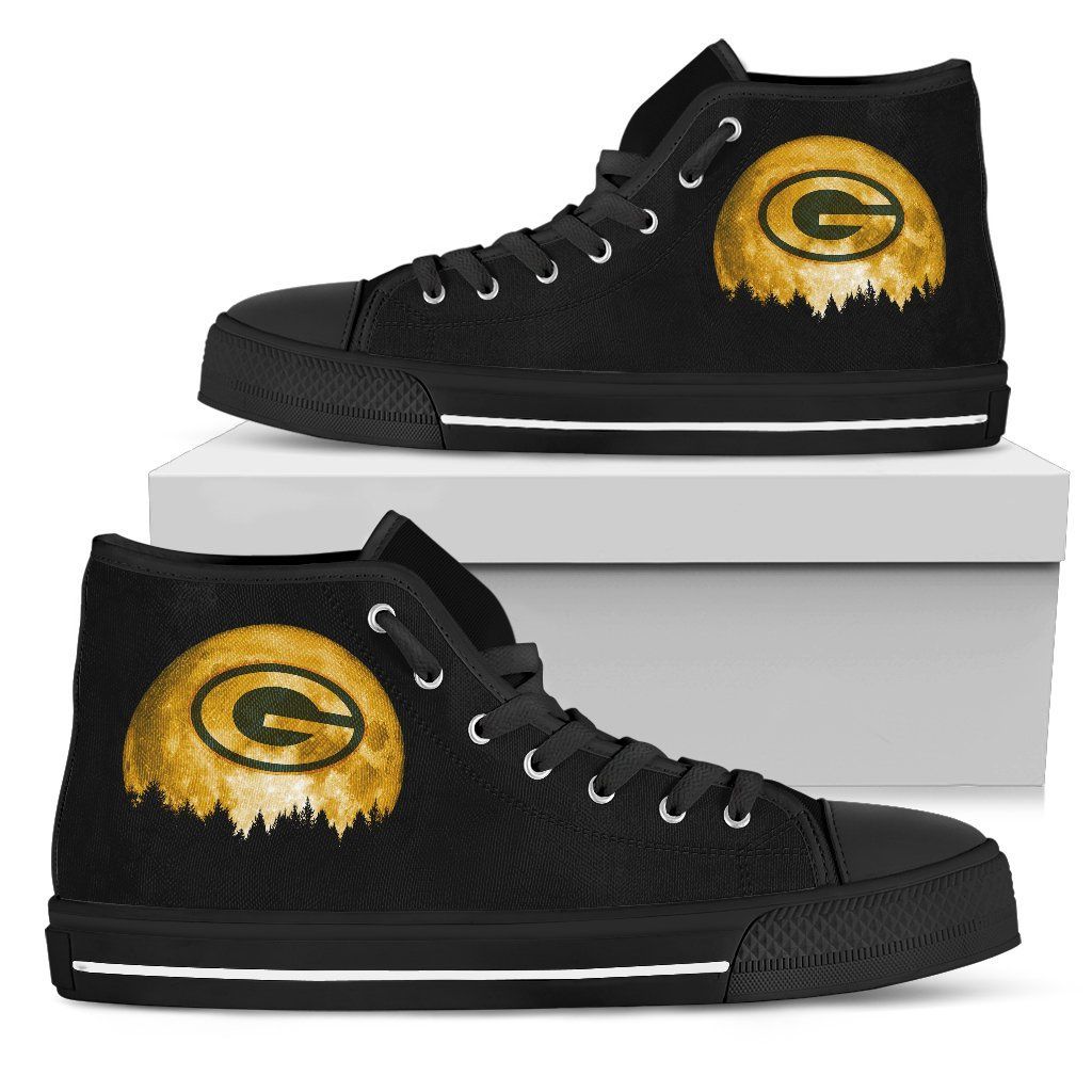 Logo Green Bay Packers Black High Top Shoes