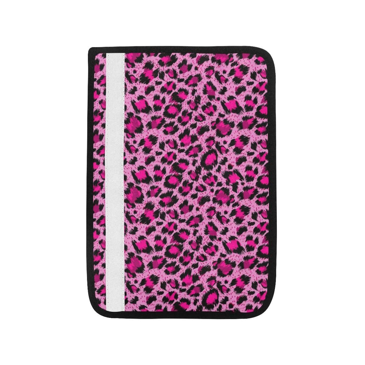 Pink Leopard Skin Texture Pattern Car Seat Belt Cover