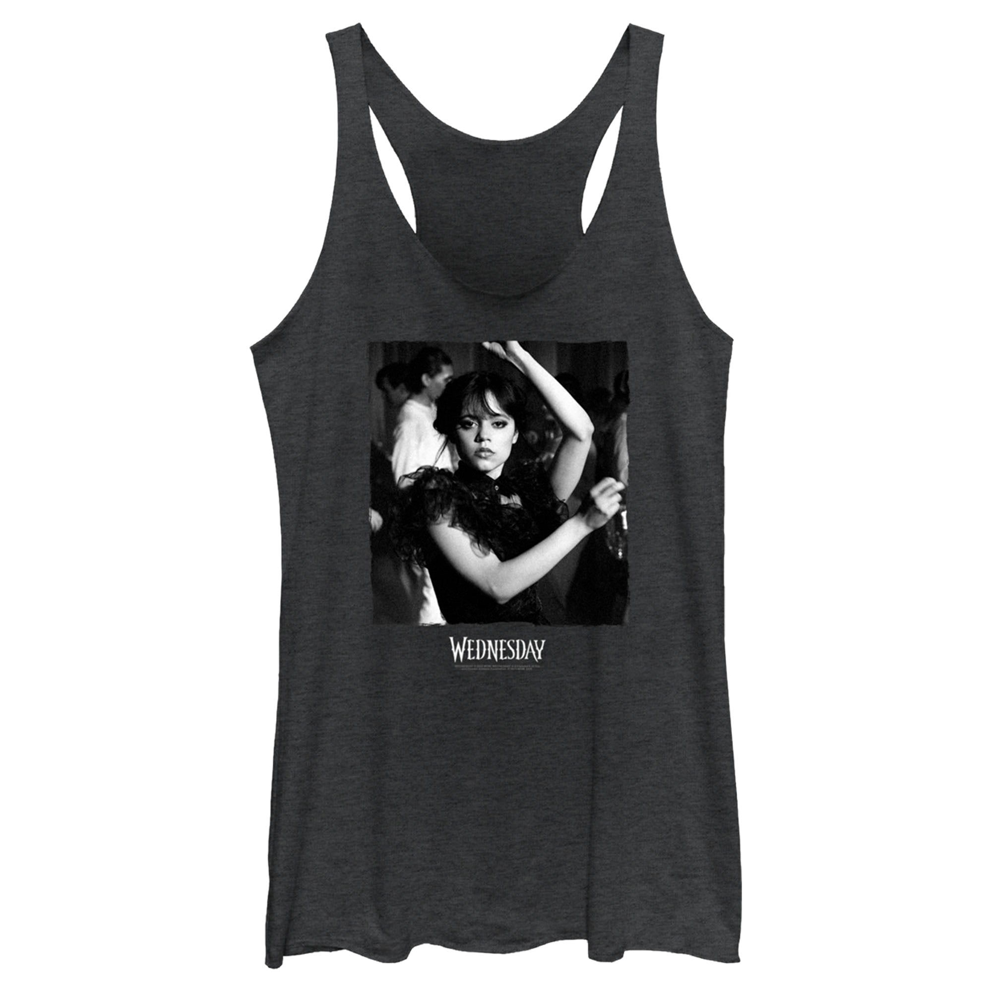 Women’S Wednesday Black And White Dance Scene Racerback Tank Top