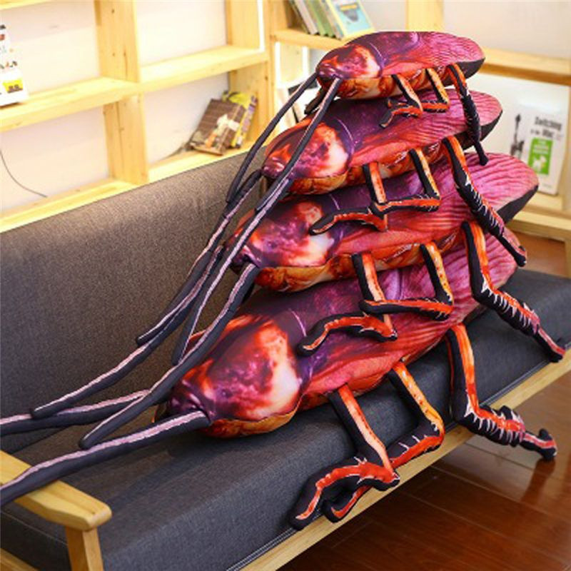 35/55Cm Giant 3D Cockroach Soft Stuffed Plush Kid Toy Homepillow Cushion Christmas Gift