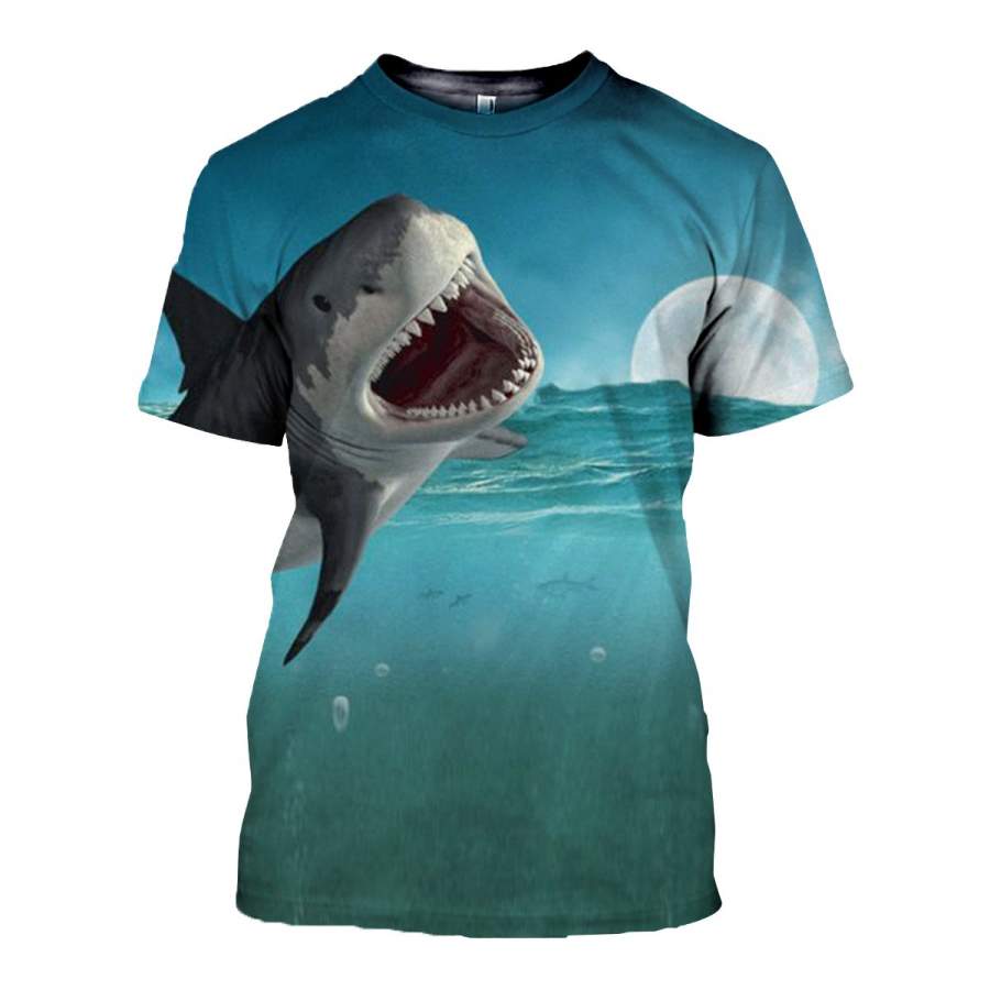 3D All Over Printed Shark T Shirt Hoodie 181212