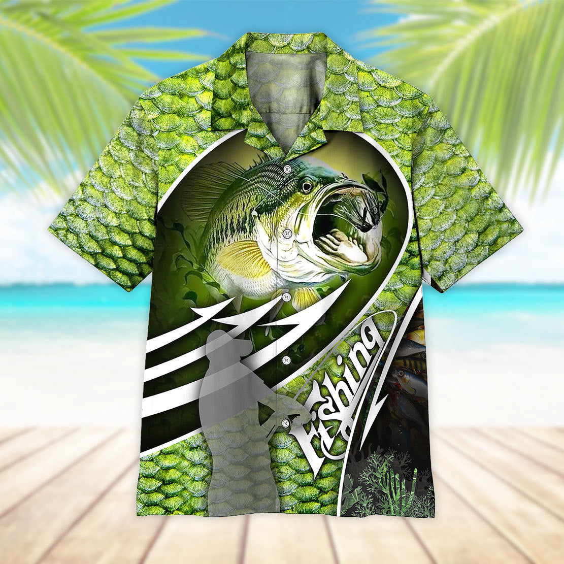 Gearhumans 3D Bass Fishing Hawaii Shirt Doodledong Shop