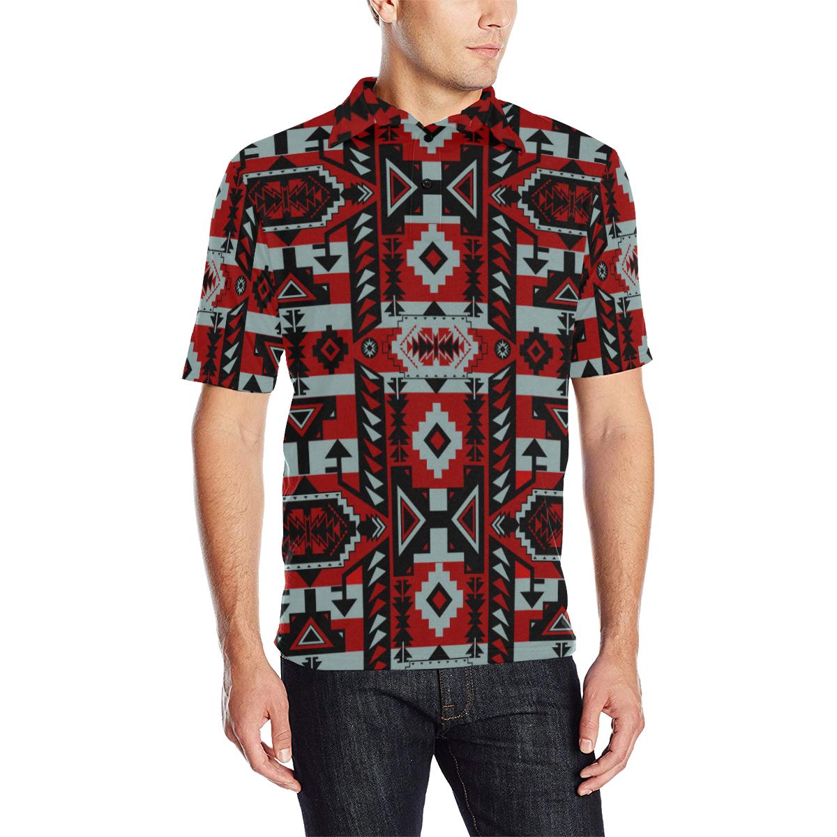 Chiefs Mountain Candy Sierra-Dark Men’S All Over Print Polo Shirt (Model T55)