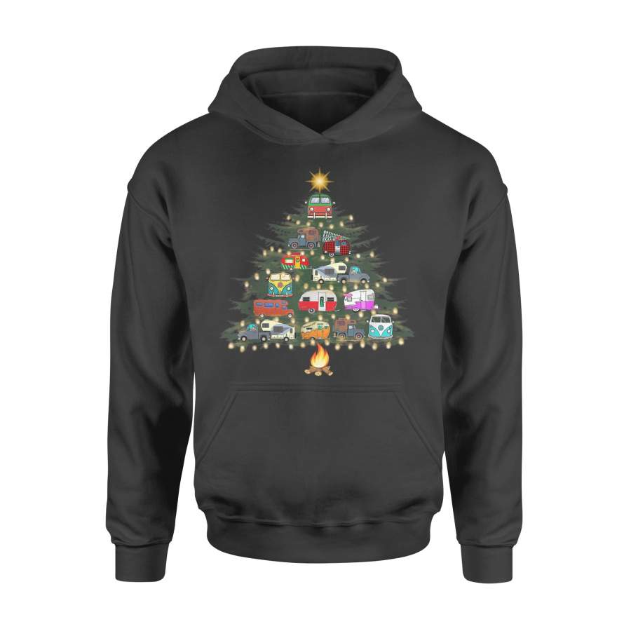 Camper Christmas Tree Vehicles Camping RVing Trailers Gift T-Shirt – Standard Hoodie
