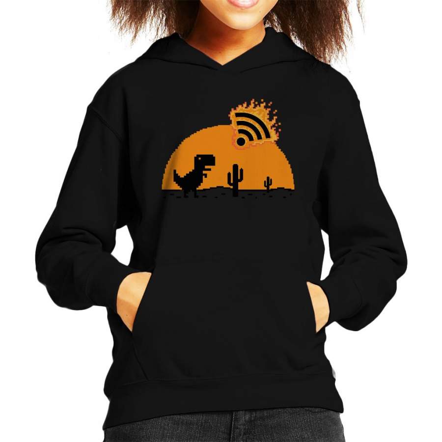 The Lost Wifi Dinosaur Kid’s Hooded Sweatshirt