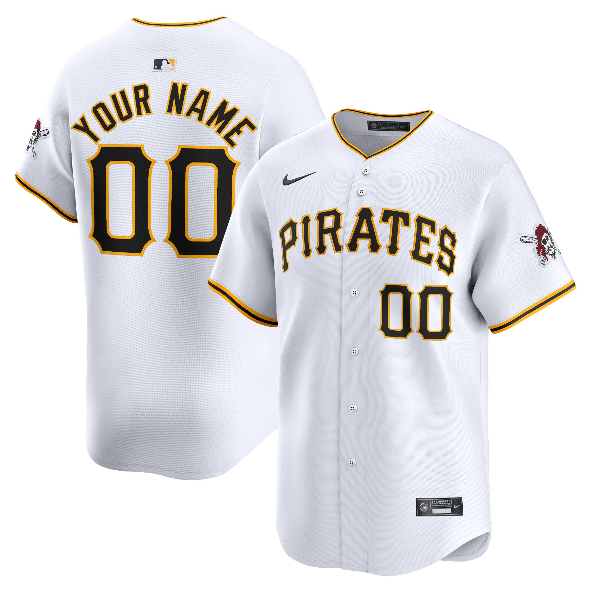 Pittsburgh Pirates Youth Home Limited Custom Jersey – White