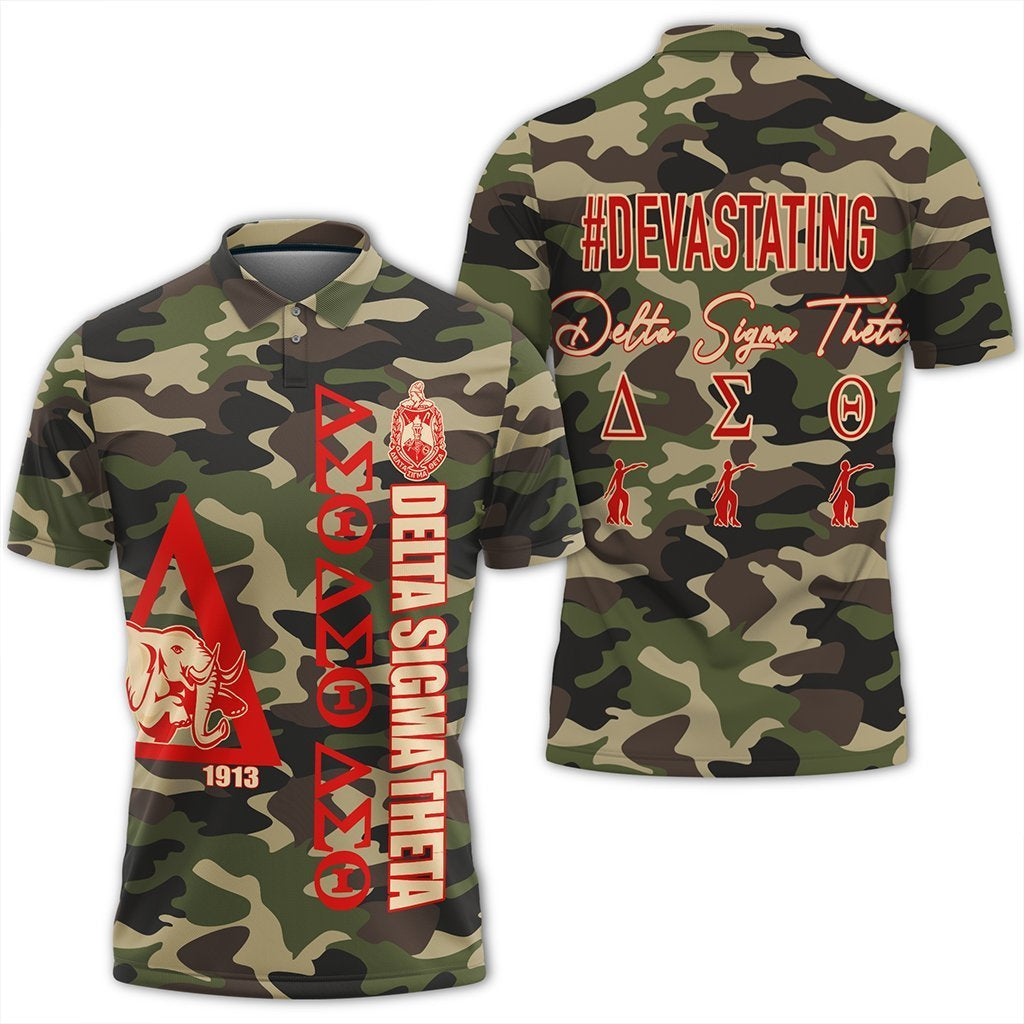 Greek Life Polo – Delta Sigma Theta Camouflage Style Polo Shirt