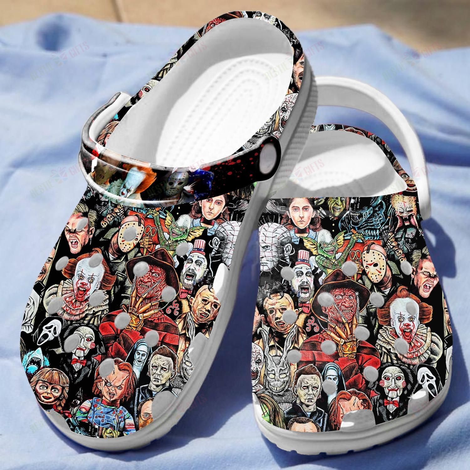 Just A Girl Who Loves Horror Movies Crocs Classic Clogs Shoes ...
