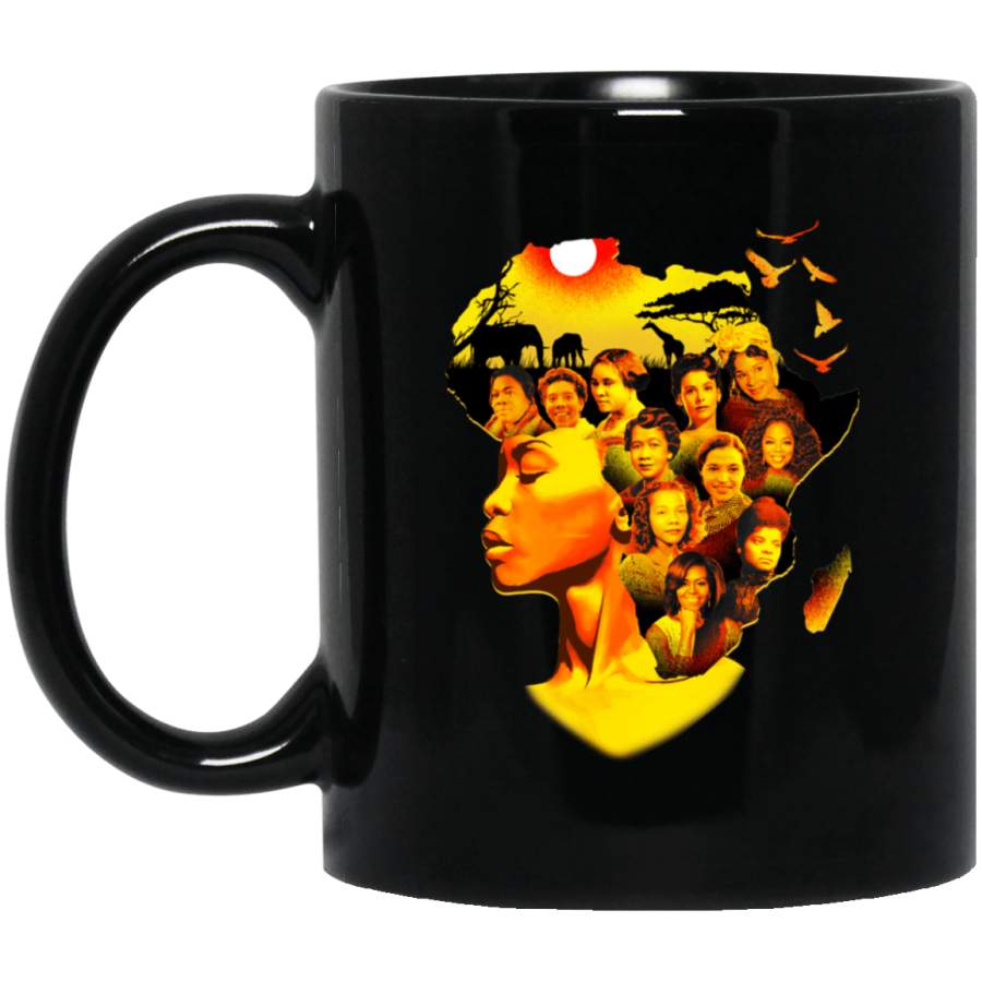 My Roots Pride Black Queen African American Mug Afro Girl Rock Design