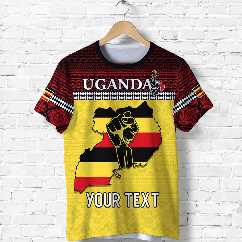 (Custom Personalised) Uganda T-Shirt African Pattern People Power Our Power Lt13