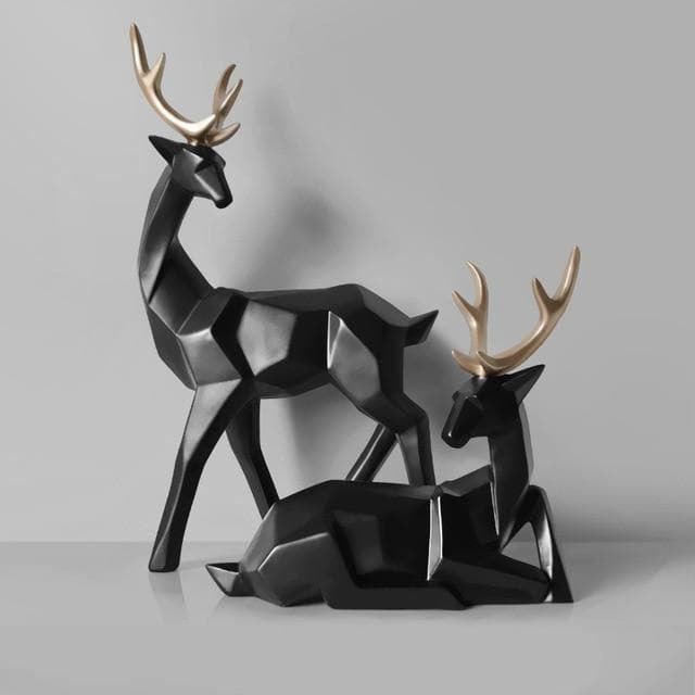 Nordic Style Creative 3D Solid Geometry Lucky Deer Ornaments Resin Craft Home Furnishing For Decoration Office Desktop Figurines