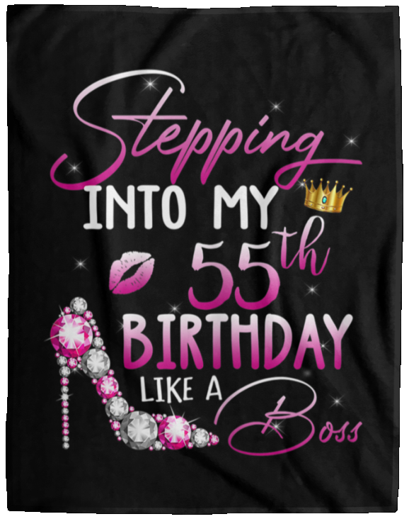 Womens Stepping Into My 55th Birthday In 1965 Gifts 55 Years Old Fleece Blanket – 60×80