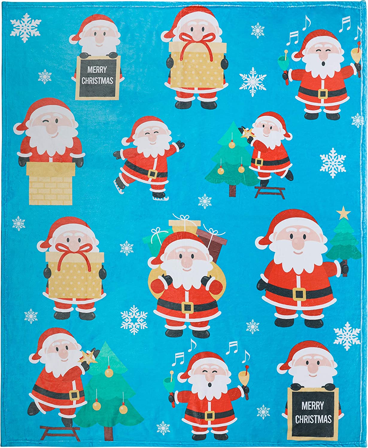 Christmas Throw Blanket, Santa Claus Christmas Blanket For Boys, Girls, Adults, Teen, And Kids, Fleece Christmas Blanket For Bed Crib Or Couch