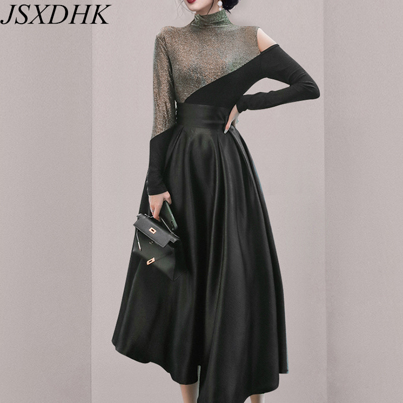 2021 New Two-piece Women’s Autumn Fashion Fashion Temperament Ladies Sweater + High Waist Skirt Fashionable Suit Skirt alx