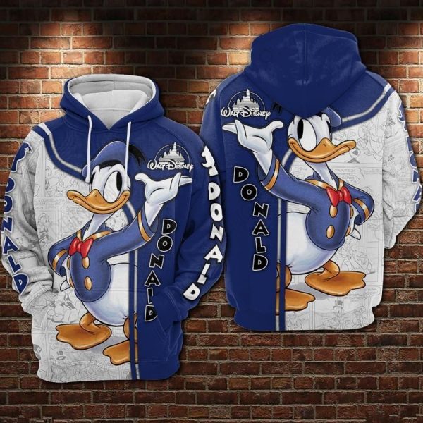 Unisex Hoodie All Over Print Donald Duck Us Unisex Size Hoodie