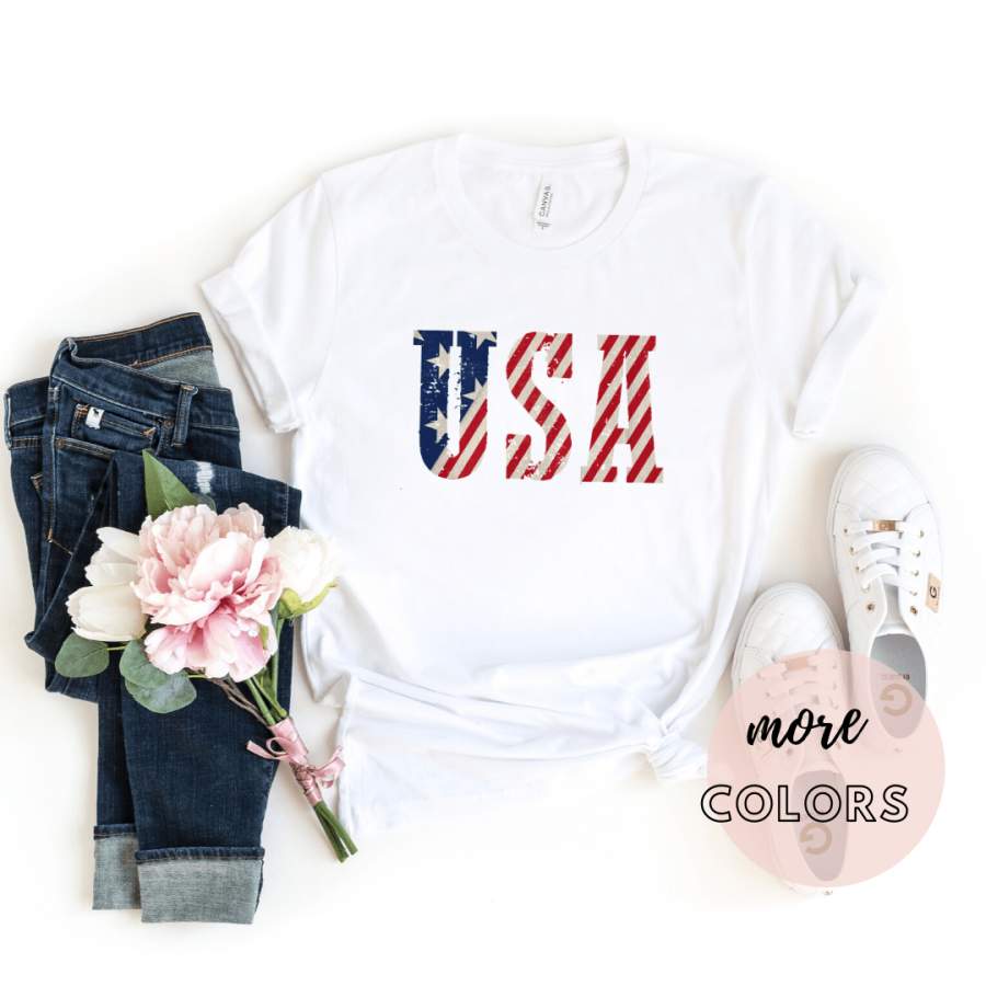Usa Shirt, Patriotic Shirt, America Shirt, 4Th Of July Shirt, Red White Blue Shirt