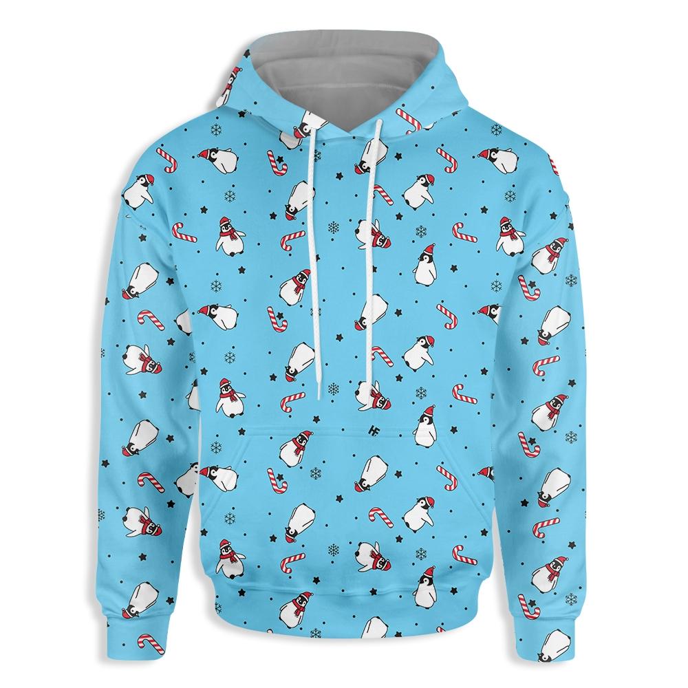 Penguin Everywhere Christmas Ez20 0910 All Over Print Hoodie