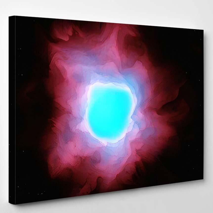 Unusual Redblue Nebula Distant Galaxy 3D 1 – Galaxy Sky And Space Canvas Print