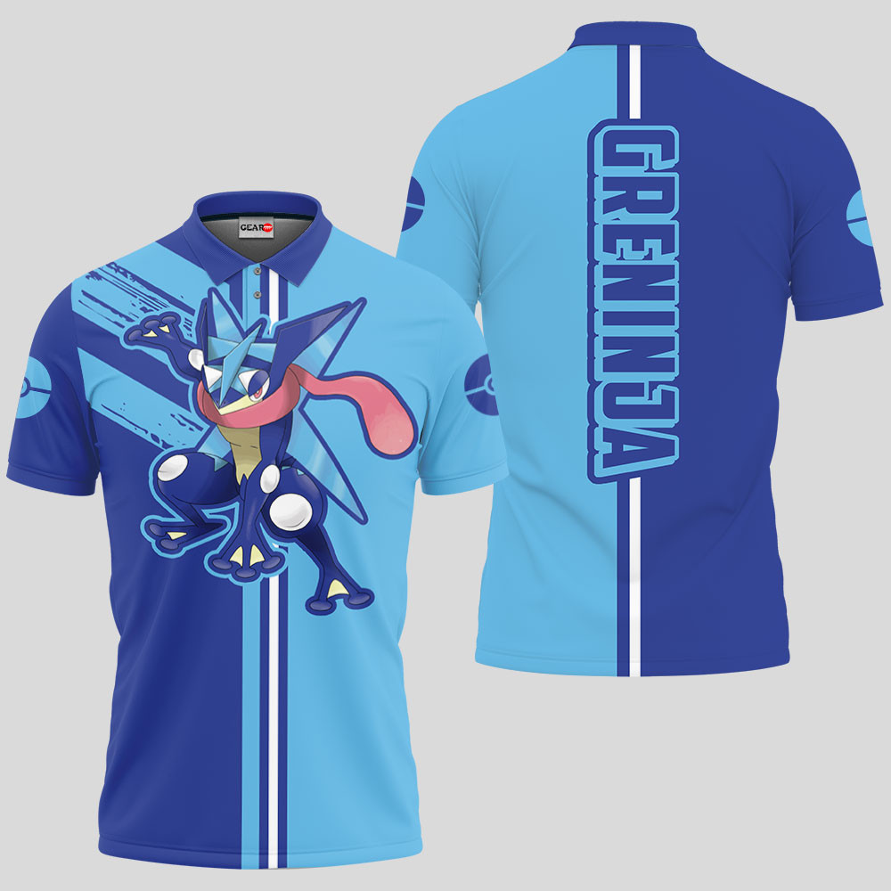 Greninja Polo Shirts Custom Pokemon Anime Merch Clothes
