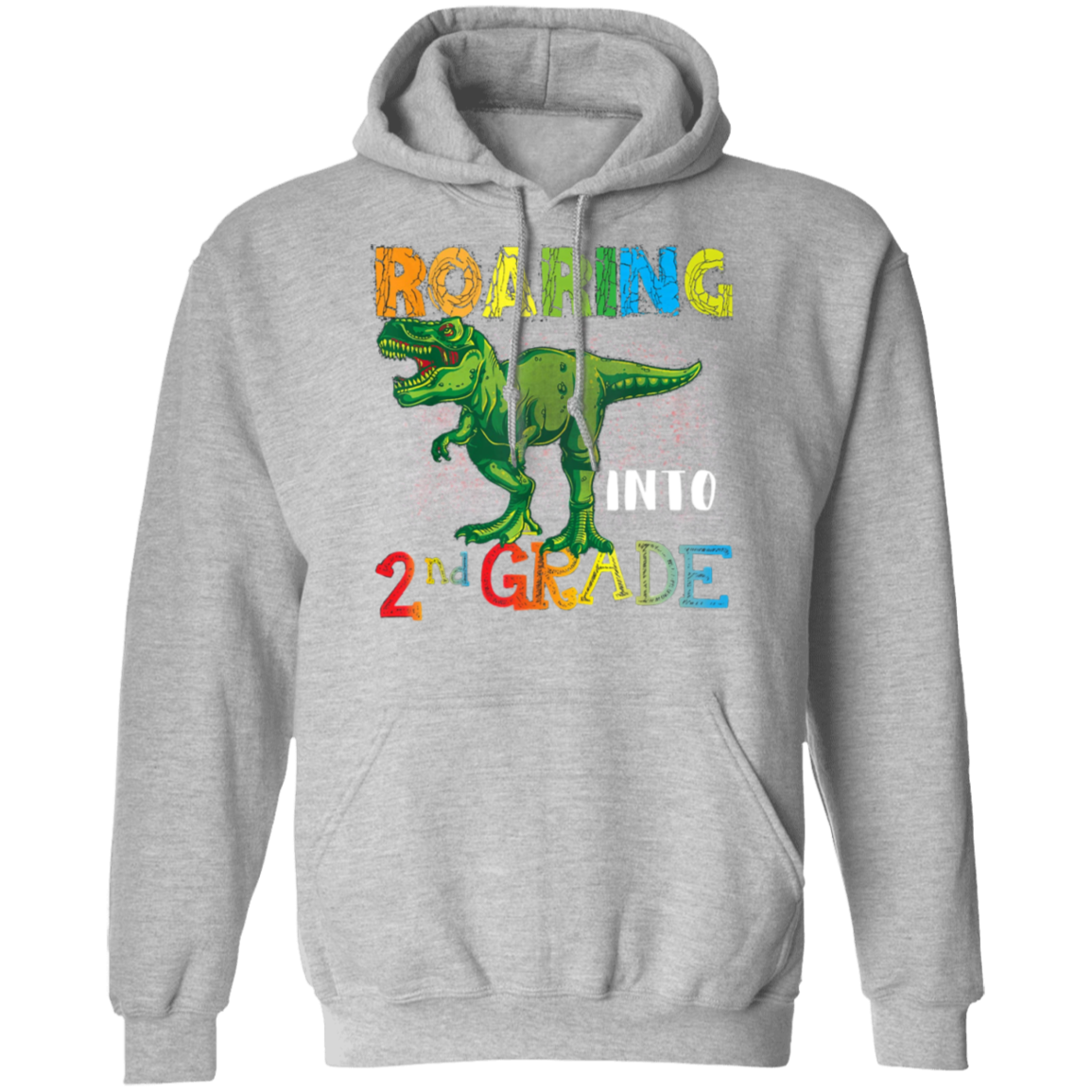 Roaring Into 2Nd Grade T-Rex Dinosaur Back To School Hoodie