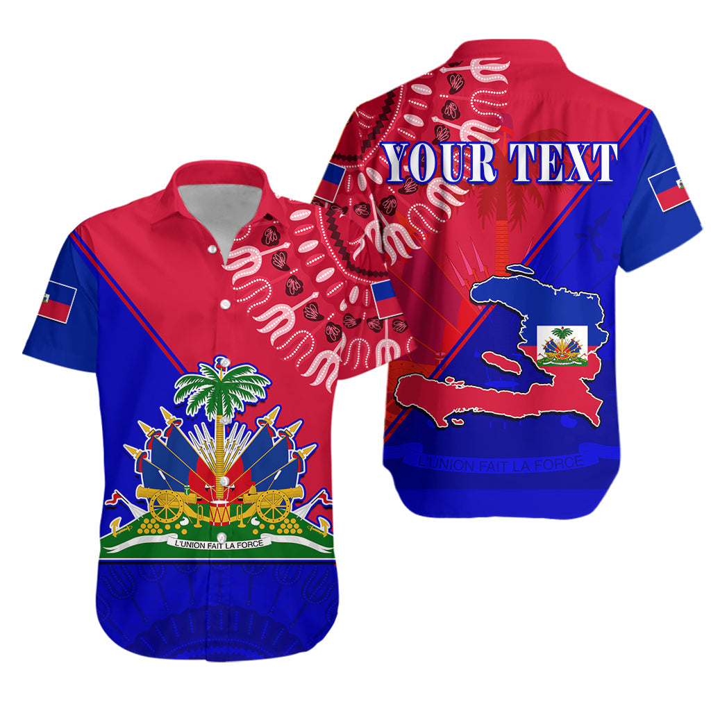 (Custom Personalised) Haiti Hawaiian Shirt Haiti Flag Dashiki Simple Style Lt14