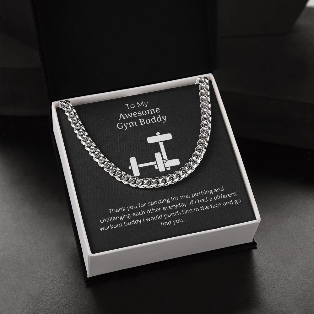 To My Awesome Gym Buddy – Cuban Link Chain Necklace For Friend