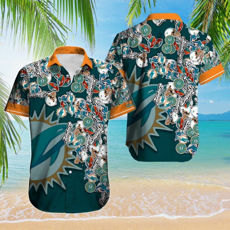 Miami Dolphins Hawaiian Shirts Men Button V4