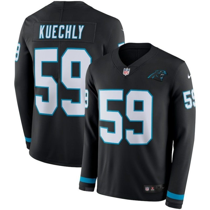 Carolina Panthers Luke Kuechly #59 Black Long Sleeve Jersey