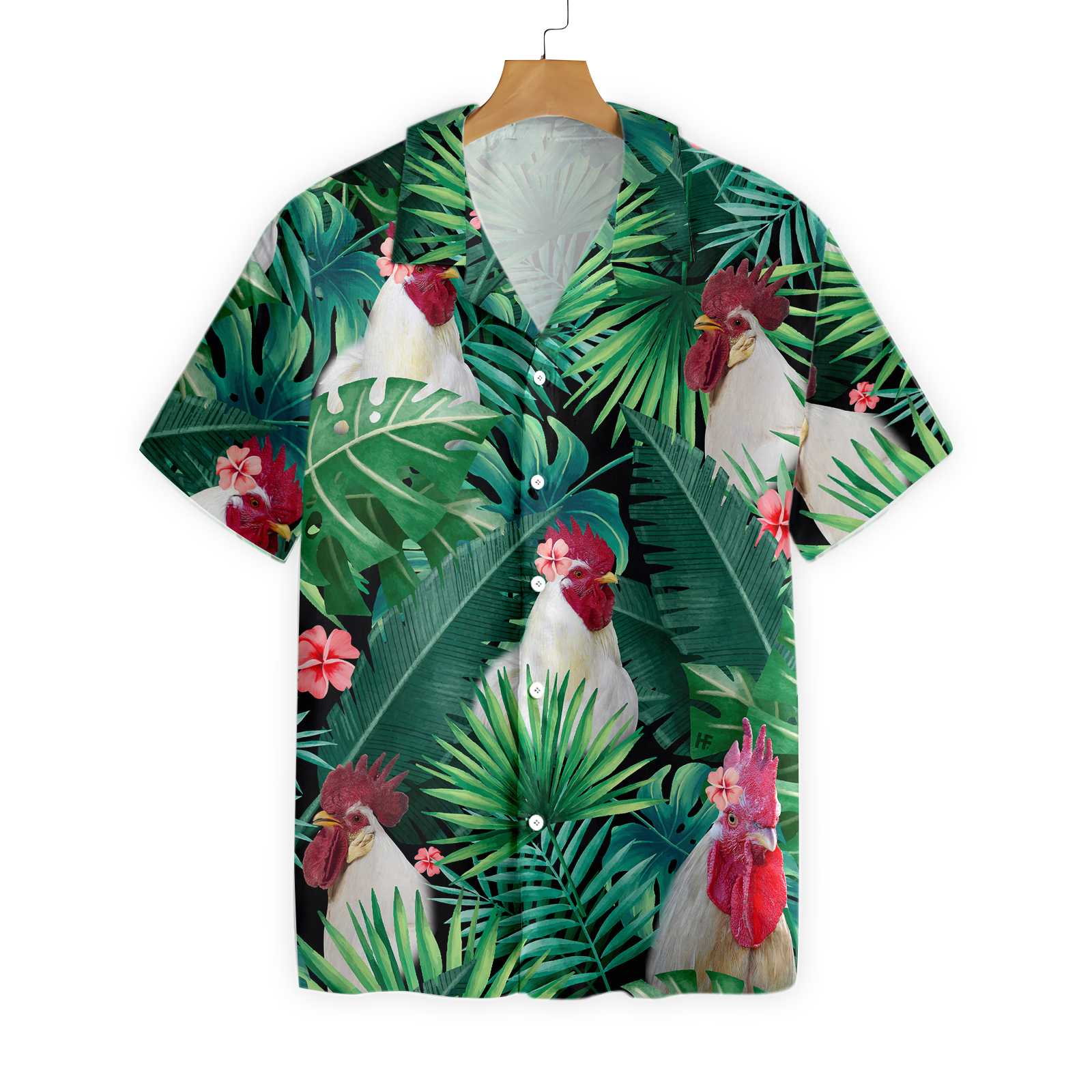 Tropical White Rooster Hawaii Shirt Ha57915