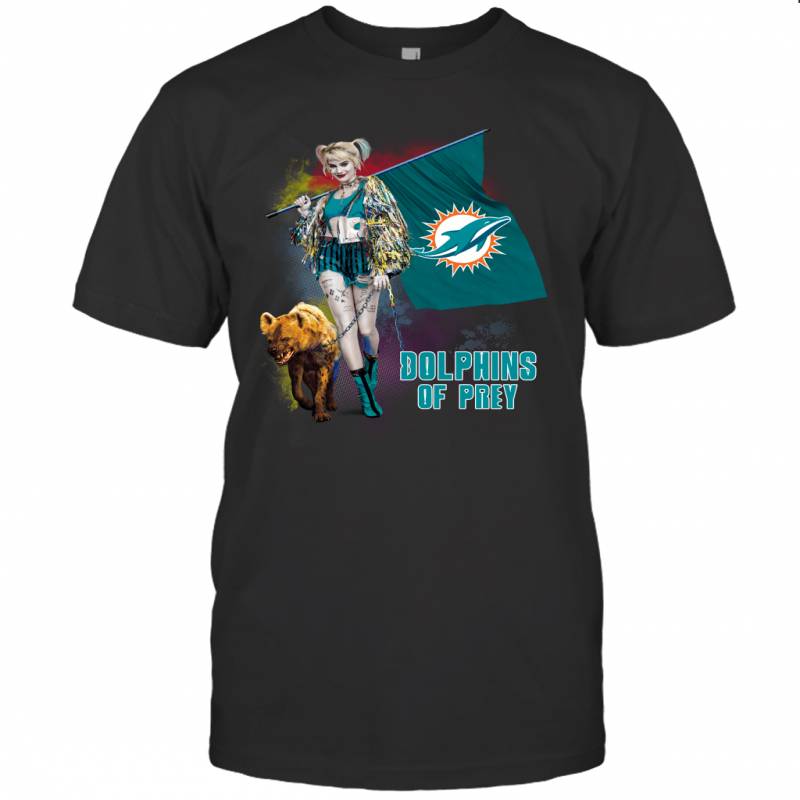 Harley Quinn flag Miami Dolphins Of Prey T-Shirt