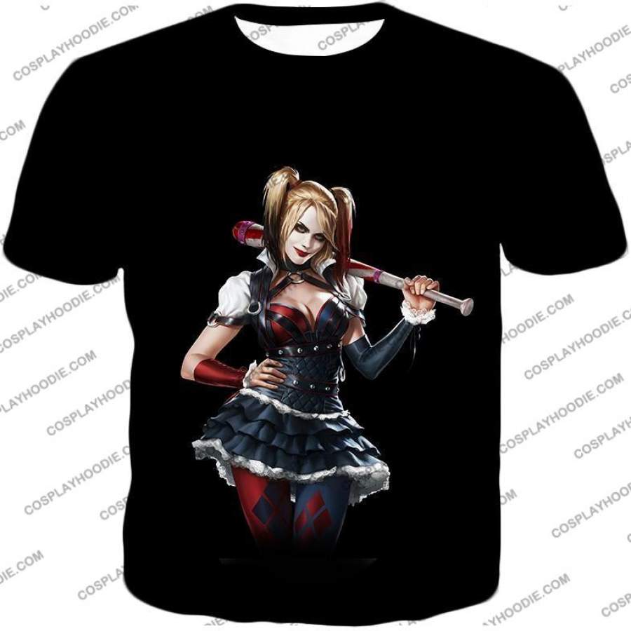 Gotham Citys Havoc Creator Hot Harley Quinn HD Black Promo T-Shirt HQ042