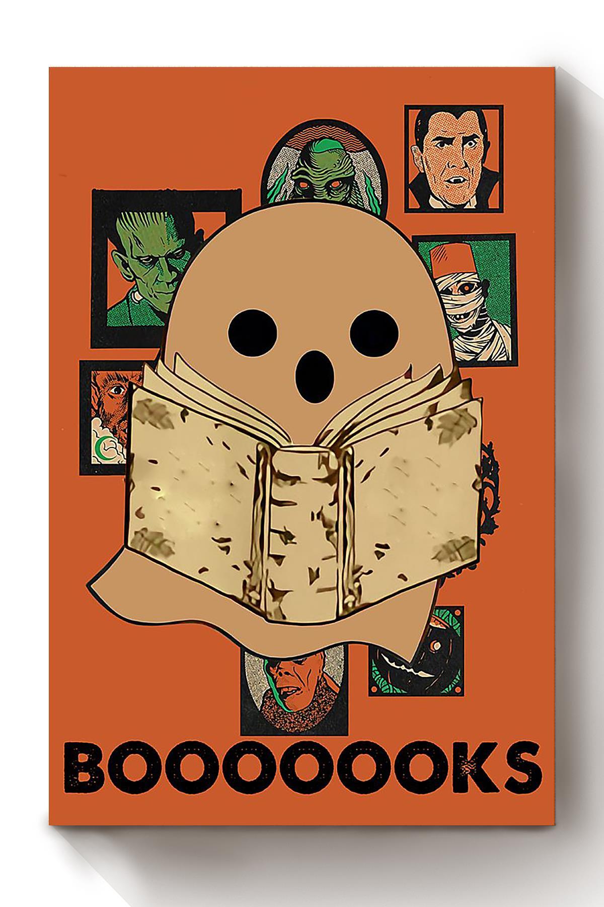 Booooooks Funny Book Lover Canvas And Poster, Canvas Prints, My Poster Wall, Canvas Wall Art, Wall Decor Visual Art, Halloween Gift, Happy Halloween