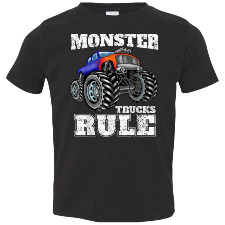 Monster Trucks Rule Shirt Monster Truck TShirt for Boys Tee 3321 Rabbit Skins Toddler Jersey T-Shirt