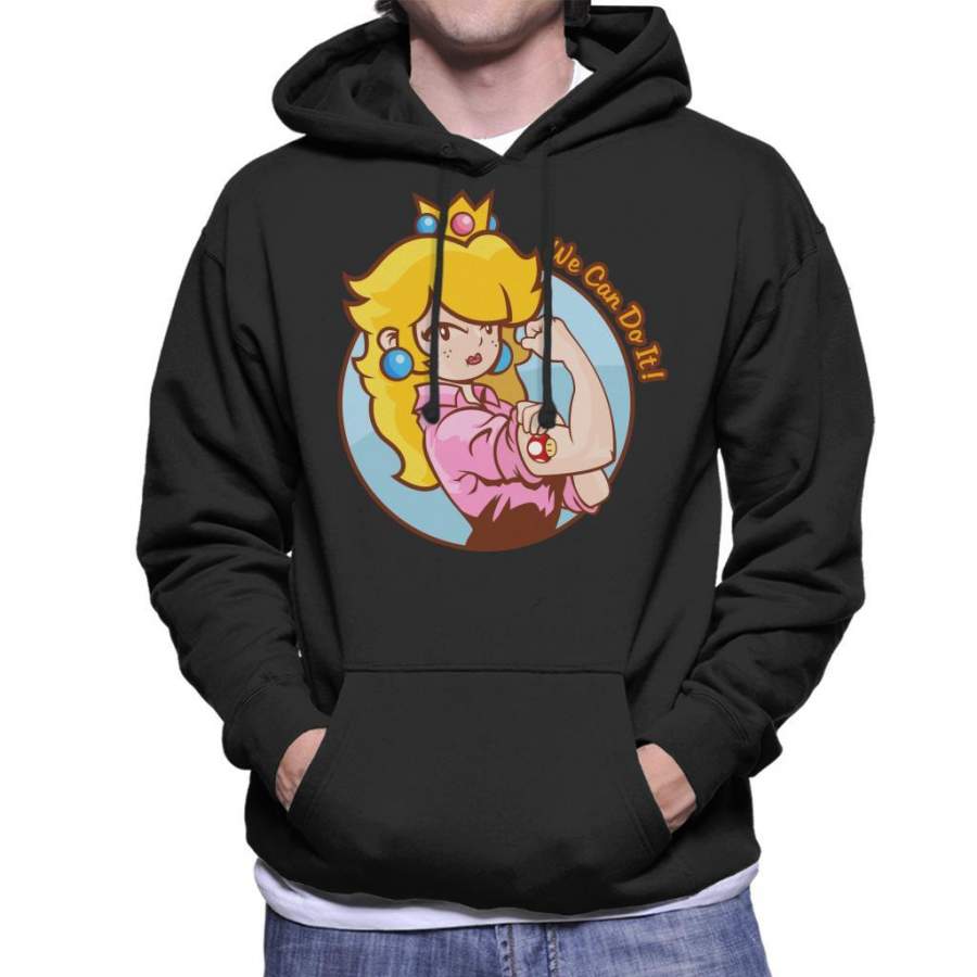 Super Mario Princess Peach We Can Do It Men’s Hooded Sweatshirt